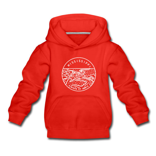 Mississippi Youth Hoodie - State Design Youth Mississippi Hooded Sweatshirt - red