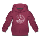 Massachusetts Youth Hoodie - State Design Youth Massachusetts Hooded Sweatshirt - burgundy
