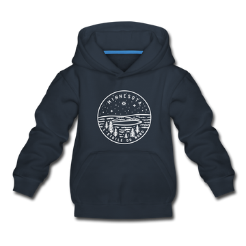 Minnesota Youth Hoodie - State Design Youth Minnesota Hooded Sweatshirt - navy