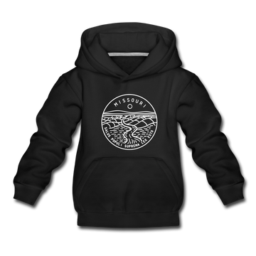 Missouri Youth Hoodie - State Design Youth Missouri Hooded Sweatshirt - black