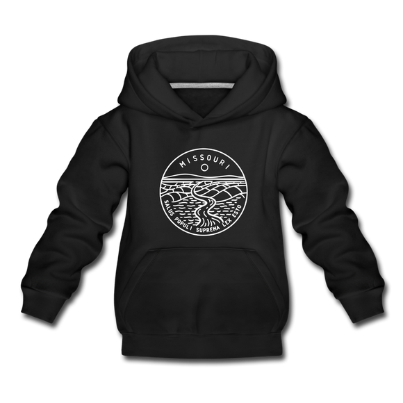 Missouri Youth Hoodie - State Design Youth Missouri Hooded Sweatshirt - black