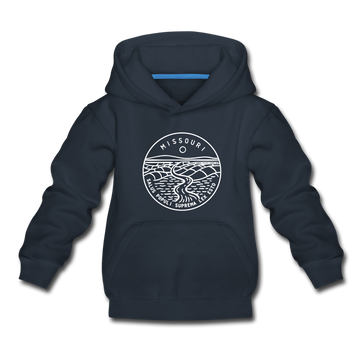 Missouri Youth Hoodie - State Design Youth Missouri Hooded Sweatshirt - navy