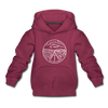 Nevada Youth Hoodie - State Design Youth Nevada Hooded Sweatshirt - burgundy