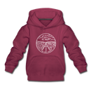 Nevada Youth Hoodie - State Design Youth Nevada Hooded Sweatshirt - burgundy