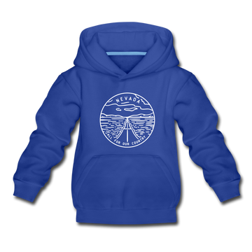 Nevada Youth Hoodie - State Design Youth Nevada Hooded Sweatshirt - royal blue