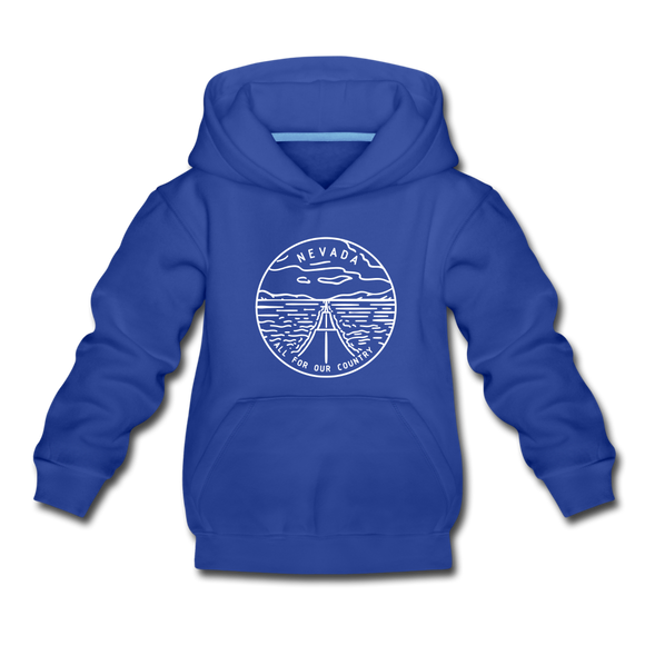 Nevada Youth Hoodie - State Design Youth Nevada Hooded Sweatshirt - royal blue