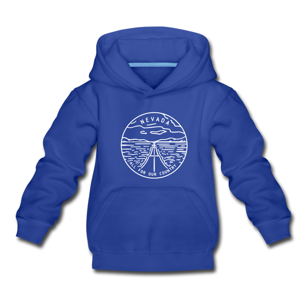 Nevada Youth Hoodie - State Design Youth Nevada Hooded Sweatshirt - royal blue