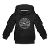 New Hampshire Youth Hoodie - State Design Youth New Hampshire Hooded Sweatshirt - black
