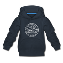 New Hampshire Youth Hoodie - State Design Youth New Hampshire Hooded Sweatshirt - navy
