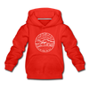 New Hampshire Youth Hoodie - State Design Youth New Hampshire Hooded Sweatshirt - red