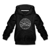 New Hampshire Youth Hoodie - State Design Youth New Hampshire Hooded Sweatshirt - charcoal gray