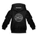 New Hampshire Youth Hoodie - State Design Youth New Hampshire Hooded Sweatshirt - charcoal gray