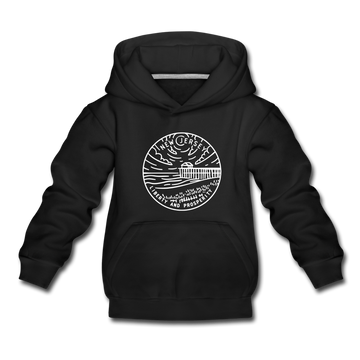 New Jersey Youth Hoodie - State Design Youth New Jersey Hooded Sweatshirt - black