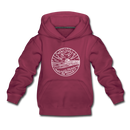 New Jersey Youth Hoodie - State Design Youth New Jersey Hooded Sweatshirt - burgundy