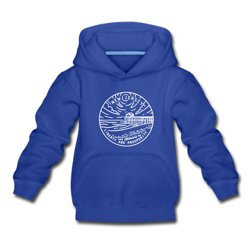 New Jersey Youth Hoodie - State Design Youth New Jersey Hooded Sweatshirt - royal blue