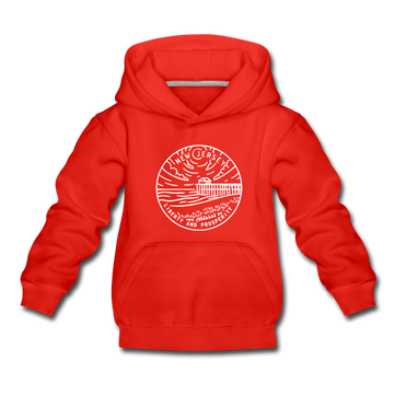 New Jersey Youth Hoodie - State Design Youth New Jersey Hooded Sweatshirt - red