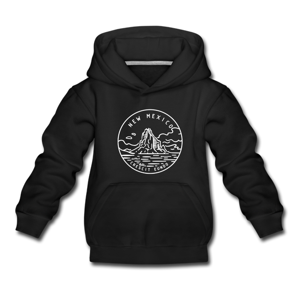 New Mexico Youth Hoodie - State Design Youth New Mexico Hooded Sweatshirt - black