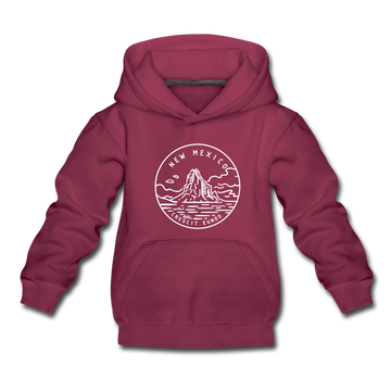 New Mexico Youth Hoodie - State Design Youth New Mexico Hooded Sweatshirt - burgundy