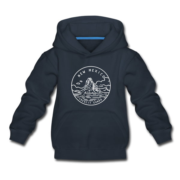 New Mexico Youth Hoodie - State Design Youth New Mexico Hooded Sweatshirt - navy