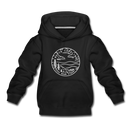 North Carolina Youth Hoodie - State Design Youth North Carolina Hooded Sweatshirt - black