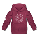North Carolina Youth Hoodie - State Design Youth North Carolina Hooded Sweatshirt - burgundy