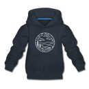 North Carolina Youth Hoodie - State Design Youth North Carolina Hooded Sweatshirt - navy