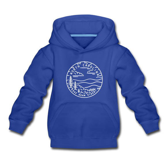 North Carolina Youth Hoodie - State Design Youth North Carolina Hooded Sweatshirt - royal blue
