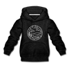North Carolina Youth Hoodie - State Design Youth North Carolina Hooded Sweatshirt - charcoal gray