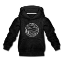 North Carolina Youth Hoodie - State Design Youth North Carolina Hooded Sweatshirt - charcoal gray