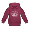 New York Youth Hoodie - State Design Youth New York Hooded Sweatshirt - burgundy