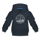 New York Youth Hoodie - State Design Youth New York Hooded Sweatshirt - navy