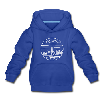 New York Youth Hoodie - State Design Youth New York Hooded Sweatshirt - royal blue