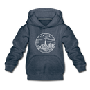 New York Youth Hoodie - State Design Youth New York Hooded Sweatshirt - heather denim