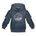 New York Youth Hoodie - State Design Youth New York Hooded Sweatshirt - heather denim