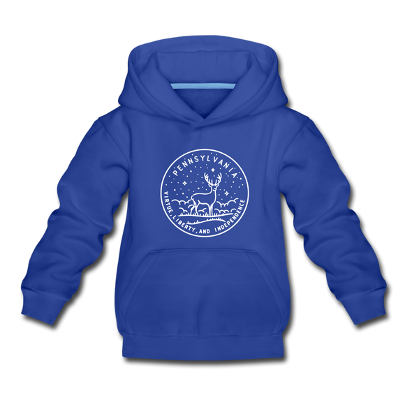 Pennsylvania Youth Hoodie - State Design Youth Pennsylvania Hooded Sweatshirt - royal blue