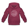 North Dakota Youth Hoodie - State Design Youth North Dakota Hooded Sweatshirt - burgundy
