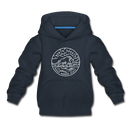 North Dakota Youth Hoodie - State Design Youth North Dakota Hooded Sweatshirt - navy