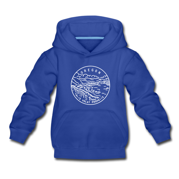 Oregon Youth Hoodie - State Design Youth Oregon Hooded Sweatshirt - royal blue
