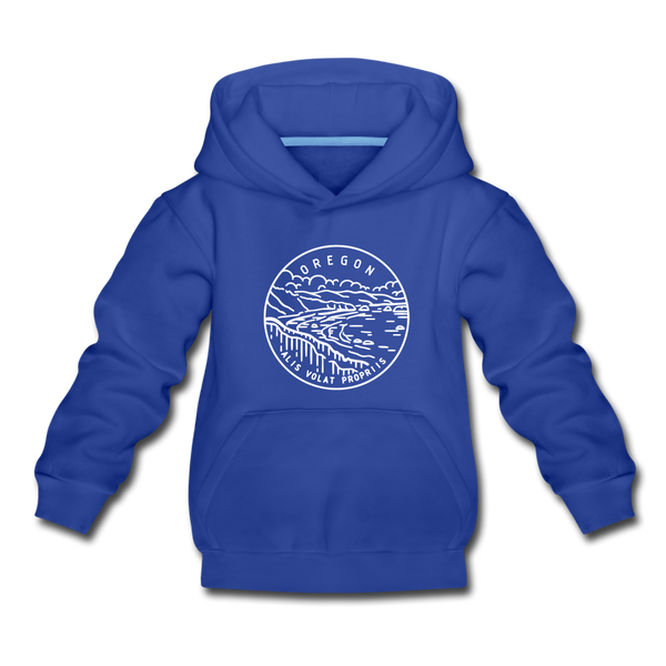 Oregon Youth Hoodie - State Design Youth Oregon Hooded Sweatshirt - royal blue