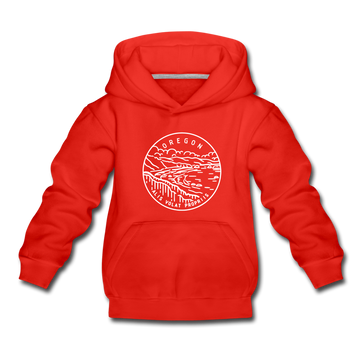 Oregon Youth Hoodie - State Design Youth Oregon Hooded Sweatshirt - red