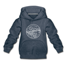 Oregon Youth Hoodie - State Design Youth Oregon Hooded Sweatshirt - heather denim