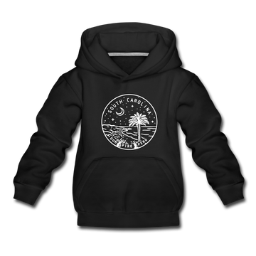South Carolina Youth Hoodie - State Design Youth South Carolina Hooded Sweatshirt - black