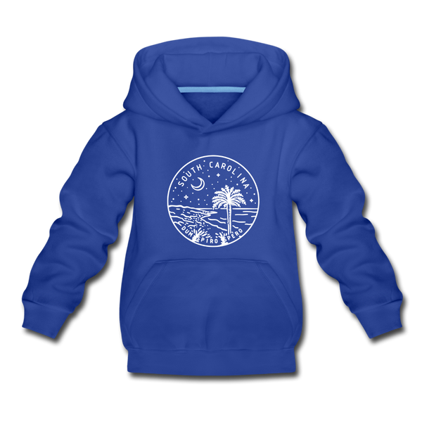 South Carolina Youth Hoodie - State Design Youth South Carolina Hooded Sweatshirt - royal blue