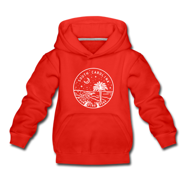 South Carolina Youth Hoodie - State Design Youth South Carolina Hooded Sweatshirt - red