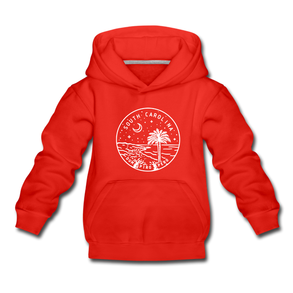 South Carolina Youth Hoodie - State Design Youth South Carolina Hooded Sweatshirt - red