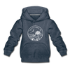 South Carolina Youth Hoodie - State Design Youth South Carolina Hooded Sweatshirt - heather denim