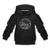 South Dakota Youth Hoodie - State Design Youth South Dakota Hooded Sweatshirt - black
