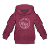 South Dakota Youth Hoodie - State Design Youth South Dakota Hooded Sweatshirt - burgundy