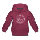 South Dakota Youth Hoodie - State Design Youth South Dakota Hooded Sweatshirt - burgundy
