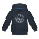 South Dakota Youth Hoodie - State Design Youth South Dakota Hooded Sweatshirt - navy